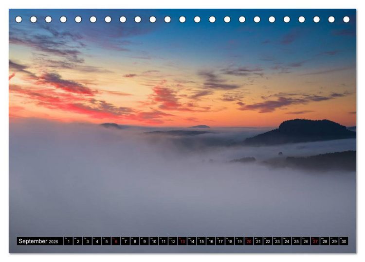 Produktbild: Nebelwelten S&auml;chsische Schweiz (Tischkalender 2026 DIN A5 quer), CALVENDO Monatskalender