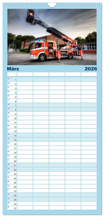 Produktbild: Familienplaner 2026 - Berufsfeuerwehr Braunschweig mit 5 Spalten (Wandkalender, 21 x 45 cm) CALVENDO