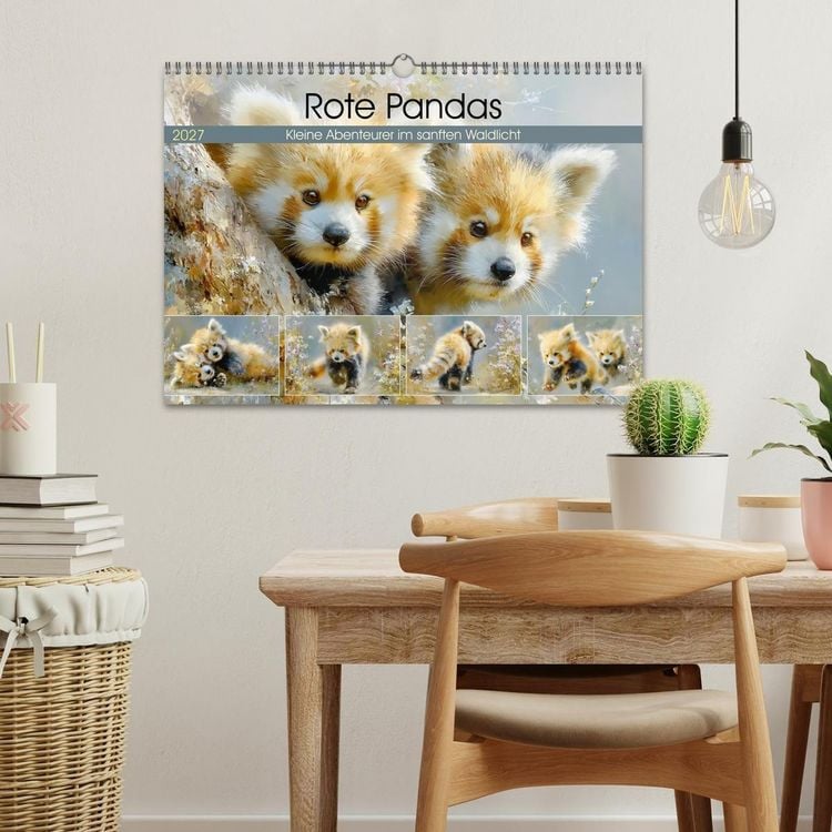 Produktbild: Rote Pandas. Kleine Abenteurer im sanften Waldlicht (Wandkalender 2027 DIN A3 quer), CALVENDO Monatskalender
