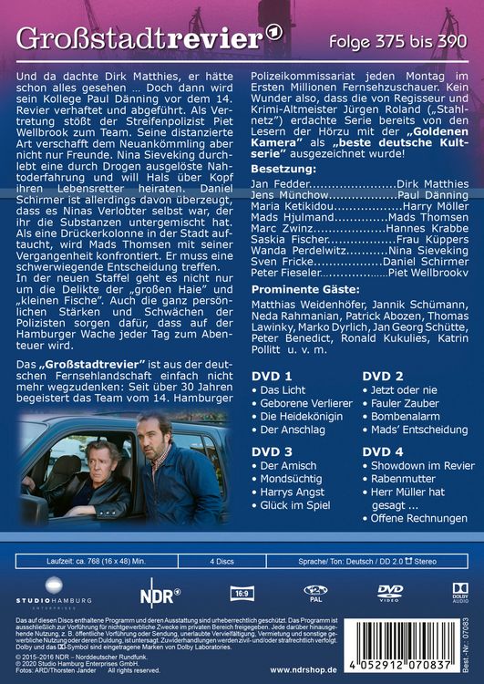 Produktbild: Gro&szlig;stadtrevier 25 - Folge 375-390 [4 DVDs]