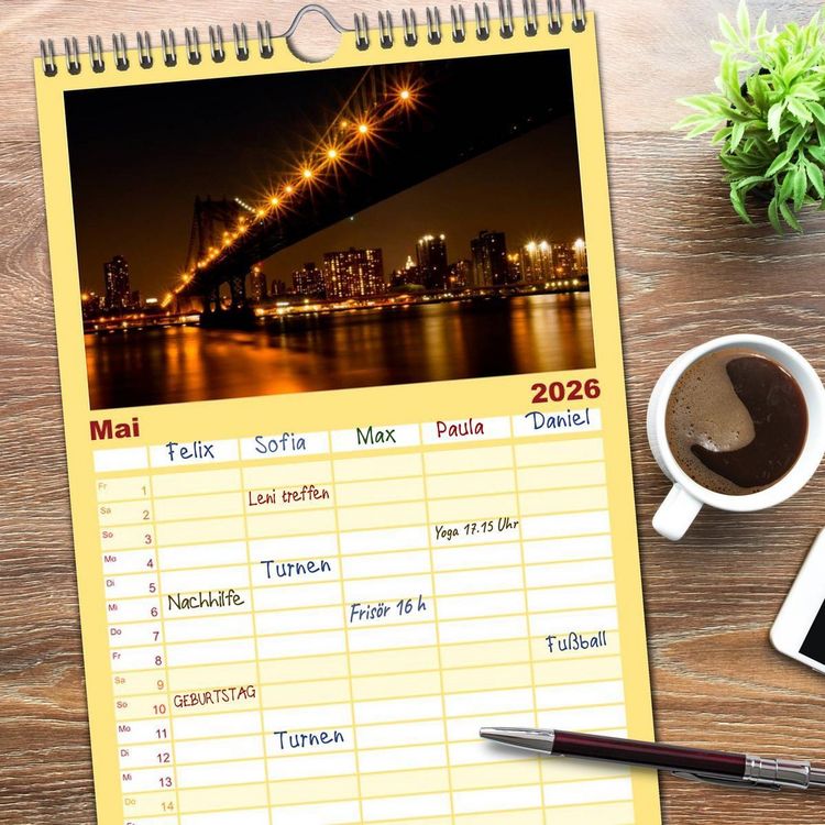 Produktbild: Familienplaner 2026 - NEW YORK CITY Stadt der Superlative mit 5 Spalten (Wandkalender, 21 x 45 cm) CALVENDO