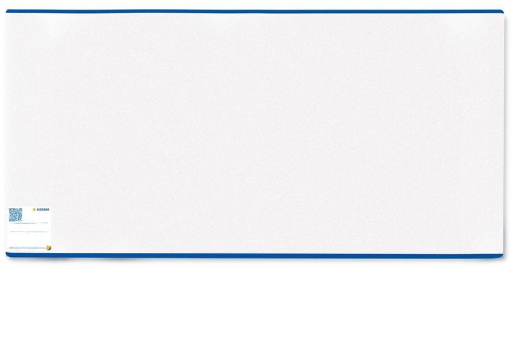 Produktbild: Herma HERM&Auml;X 7265 - Buchumschlag Classic, Gr&ouml;&szlig;e 265 x 540 mm, Kunststoff transparent, blauer Rand, 1 Buchschoner f&uuml;r Schulb&uuml;cher