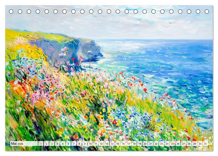Produktbild: Ein Tag am Meer - Durch die Augen der Impressionisten (Tischkalender 2026 DIN A5 quer), CALVENDO Monatskalender