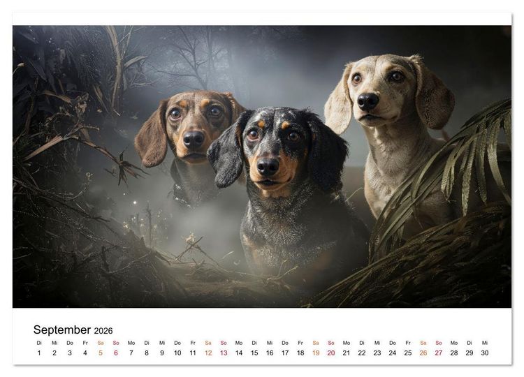 Produktbild: Dackel - ein Blick gen&uuml;gt (Wandkalender 2026 DIN A2 quer), CALVENDO Monatskalender