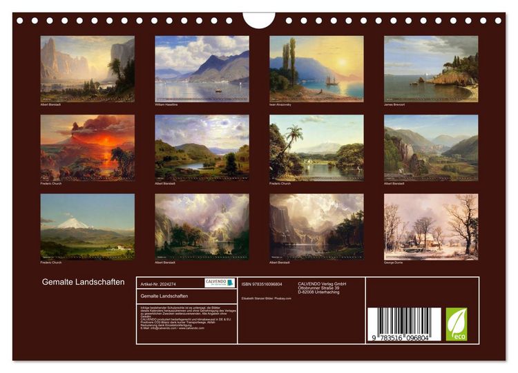 Produktbild: Gemalte Landschaften (Wandkalender 2026 DIN A4 quer), CALVENDO Monatskalender