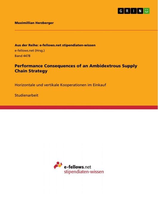 Produktbild: Performance Consequences of an Ambidextrous Supply Chain Strategy