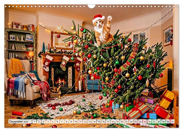 Produktbild: Typisch Katze! - Katzenalltag: Wir sind nur das Personal (Wandkalender 2027 DIN A3 quer), CALVENDO Monatskalender