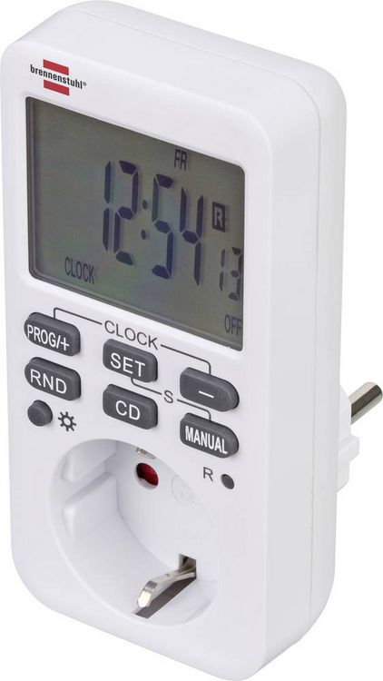 Produktbild: Brennenstuhl 1506320 Zeitschaltuhr digital Wochenprogramm 3600 W IP20 Countdown-Funktion, Dauerbetrieb, EIN/AUTO/AUS-Programm, Zufallsfunktion, Time