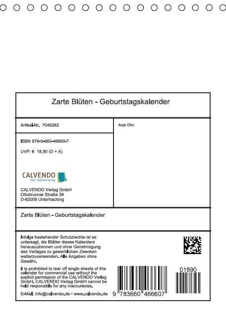 Produktbild: Zarte Bl&uuml;ten / Geburtstagskalender (Tischkalender immerw&auml;hrend DIN A5 hoch)