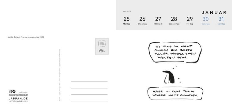 Produktbild: meta bene Postkartenkalender 2027