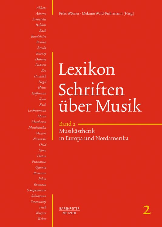 Produktbild: Lexikon Schriften &uuml;ber Musik, Band 2: Musik&auml;sthetik in Europa und Nordamerika