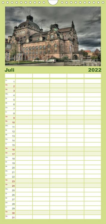 Produktbild: Familienplaner Meine Stadt N&uuml;rnberg (Wandkalender 2022 , 21 cm x 45 cm, hoch)