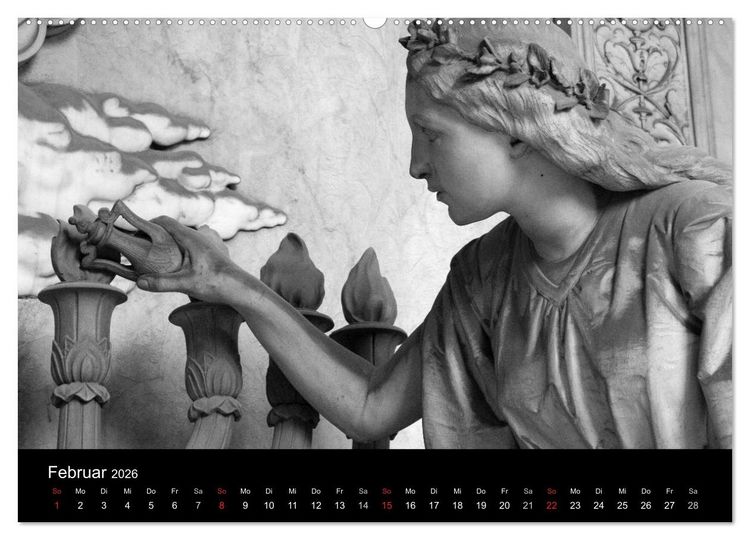 Produktbild: Lebende Steine - Skulpturen auf dem Friedhof Staglieno (hochwertiger Premium Wandkalender 2026 DIN A2 quer), Kunstdruck in Hochglanz