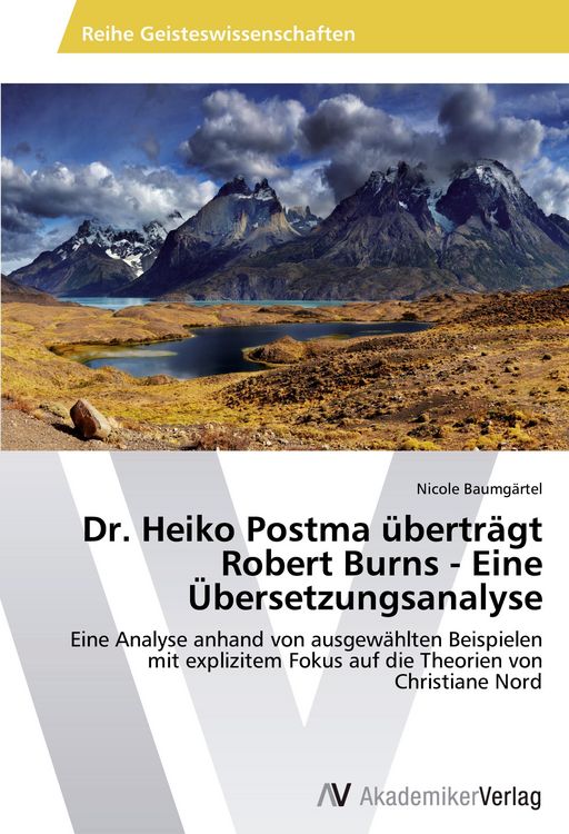 Produktbild: Dr. Heiko Postma &uuml;bertr&auml;gt Robert Burns - Eine &Uuml;bersetzungsanalyse