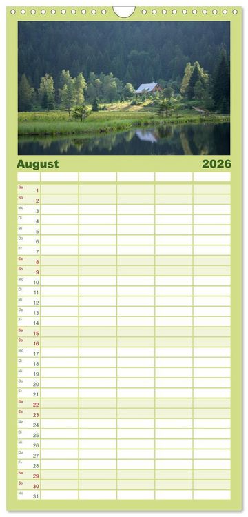 Produktbild: Familienplaner 2026 - Bayerischer Wald - der Osten Bayerns mit 5 Spalten (Wandkalender, 21 x 45 cm) CALVENDO