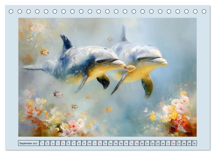 Produktbild: Delfine. Botschafter und T&auml;nzer der Meere (Tischkalender 2027 DIN A5 quer), CALVENDO Monatskalender