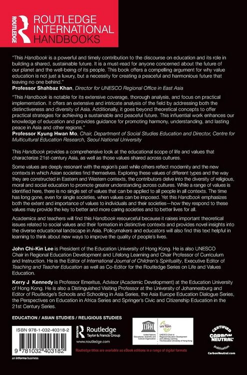 Produktbild: The Routledge International Handbook of Life and Values Education in Asia