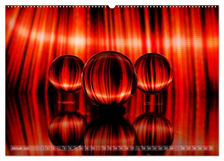 Produktbild: Glaskugeln im Licht - faszinierende Lightpaintings (hochwertiger Premium Wandkalender 2026 DIN A2 quer), Kunstdruck in Hochglanz