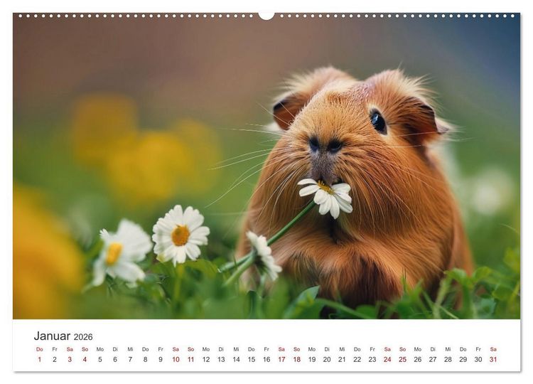 Produktbild: Wuschelbande - Ein Jahr voller Meerschweinchen (Wandkalender 2026 DIN A2 quer), CALVENDO Monatskalender