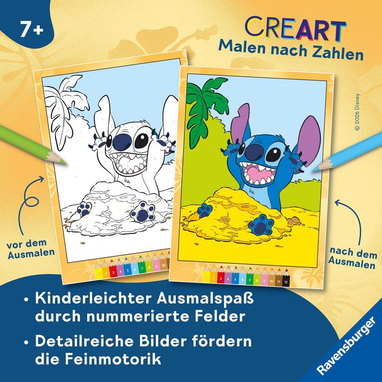 Produktbild: CreArt Malen nach Zahlen ab 7 Disney - Lilo & Stitch