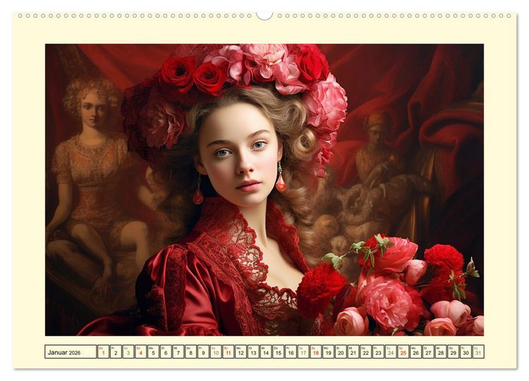 Produktbild: Barocke Anmut. Romantik und Grazie im 17. Jahrhundert (hochwertiger Premium Wandkalender 2026 DIN A2 quer), Kunstdruck in Hochglanz