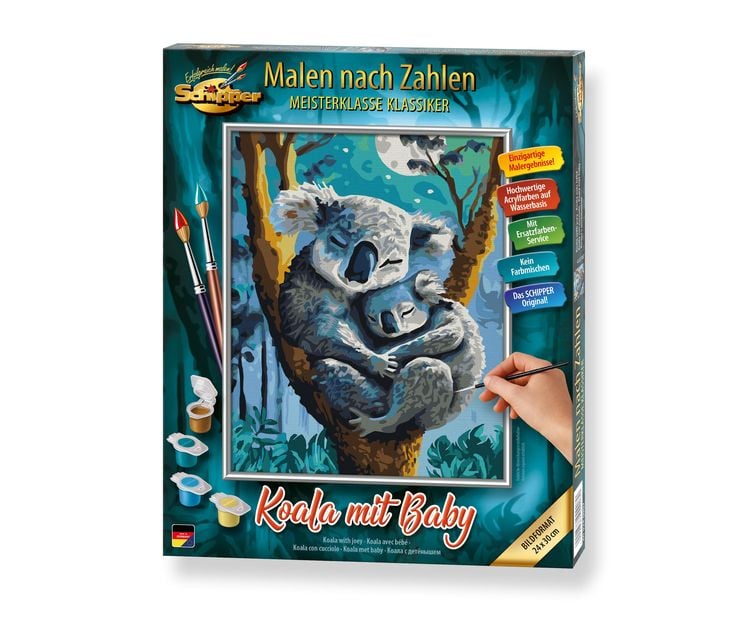 Schipper 609240907 - Malen nach Zahlen, Koala mit Baby, 24x30cm