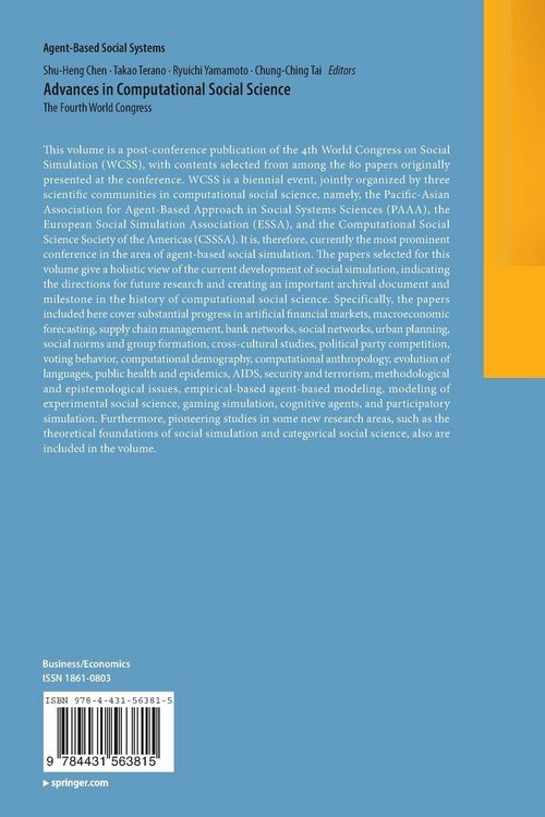 Produktbild: Advances in Computational Social Science
