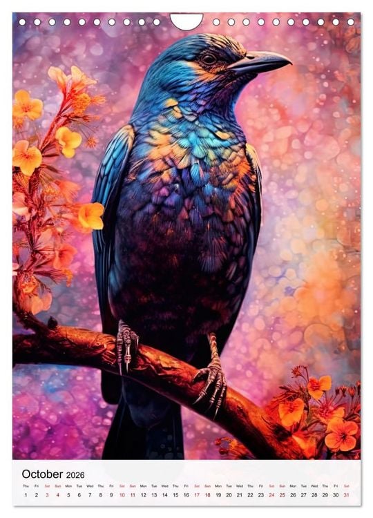 Produktbild: Birds in Living Color (Wall Calendar 2026 DIN A4 portrait), CALVENDO 12 Month Wall Calendar