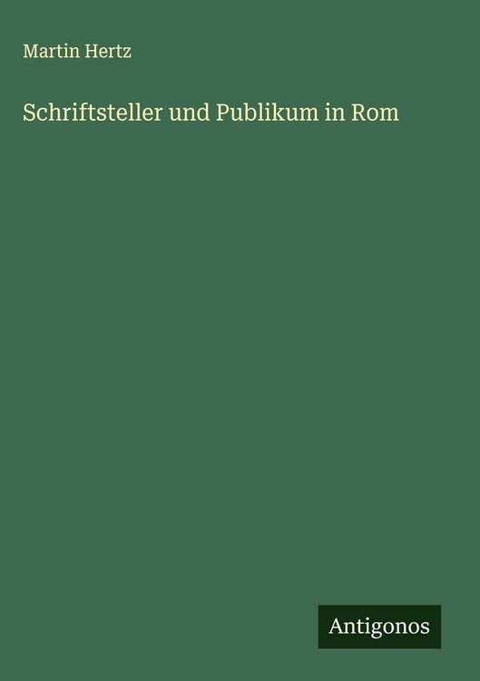 Produktbild: Schriftsteller und Publikum in Rom