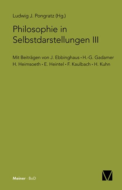 Produktbild: Philosophie in Selbstdarstellungen III
