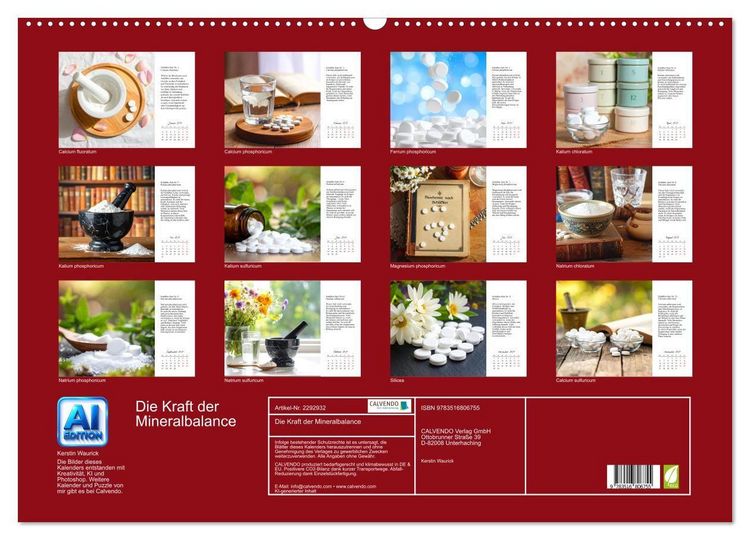 Produktbild: Die Kraft der Mineralbalance (Wandkalender 2027 DIN A2 quer), CALVENDO Monatskalender