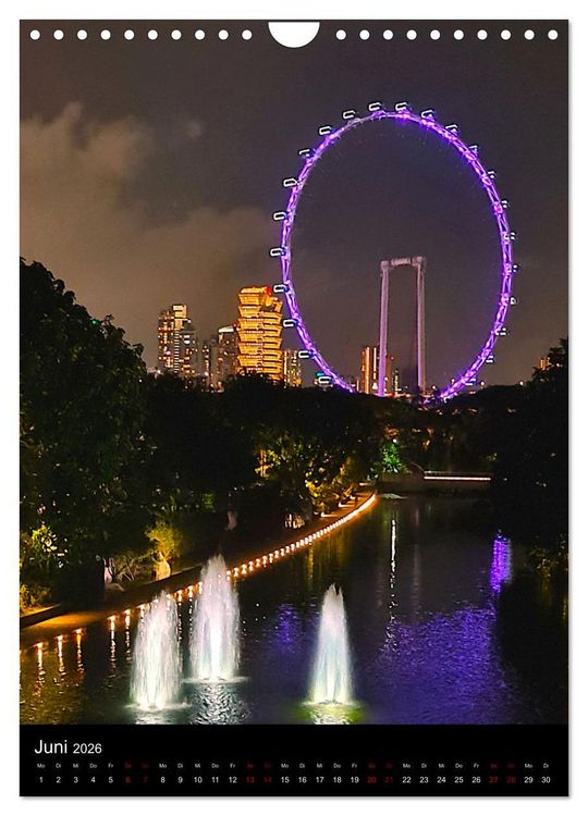 Produktbild: Singapur - Faszinierende Lichterwelt Marina Bay (Wandkalender 2026 DIN A4 hoch), CALVENDO Monatskalender