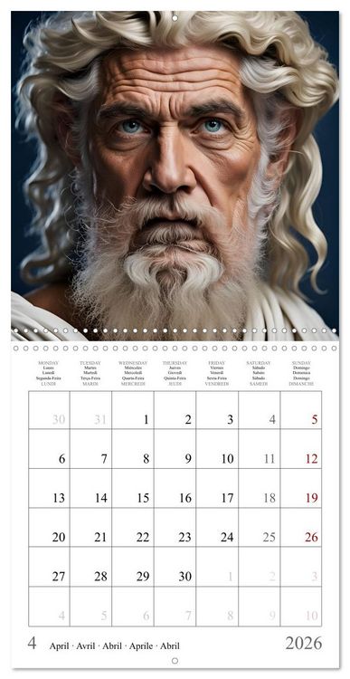 Produktbild: AI heroes, gods and creatures of Greek mythology (Wall Calendar 2026 12 &times; 12 Inch) CALVENDO 12 Month Wall Calendar
