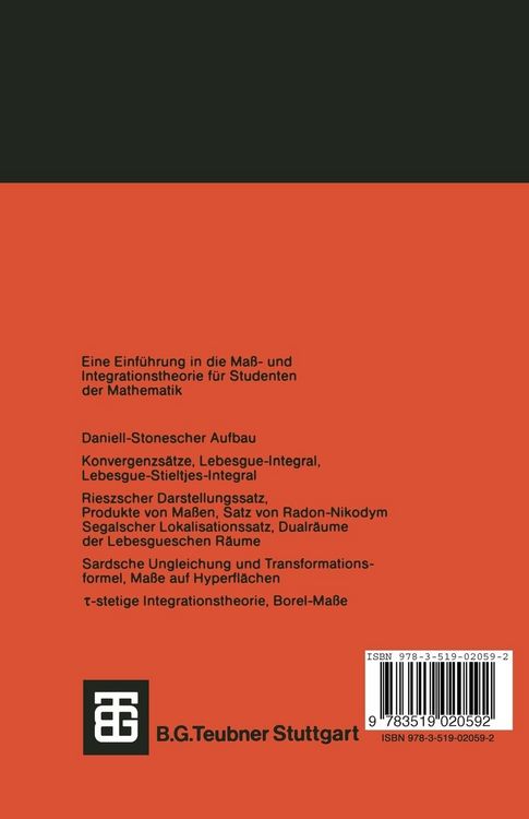 Produktbild: Ma&szlig;- und Integrationstheorie