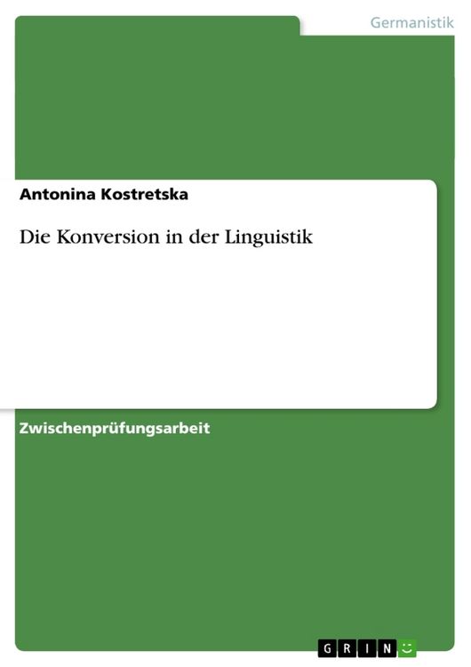 Produktbild: Die Konversion in der Linguistik