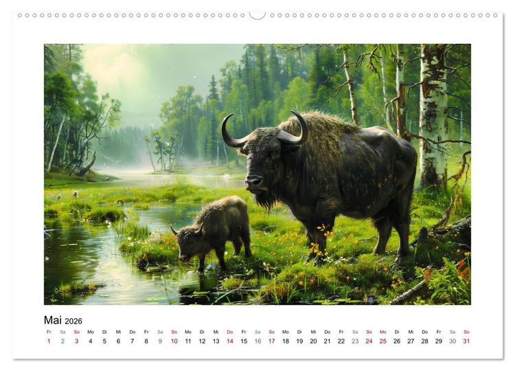 Produktbild: Wilde Rinder (Wandkalender 2026 DIN A2 quer), CALVENDO Monatskalender