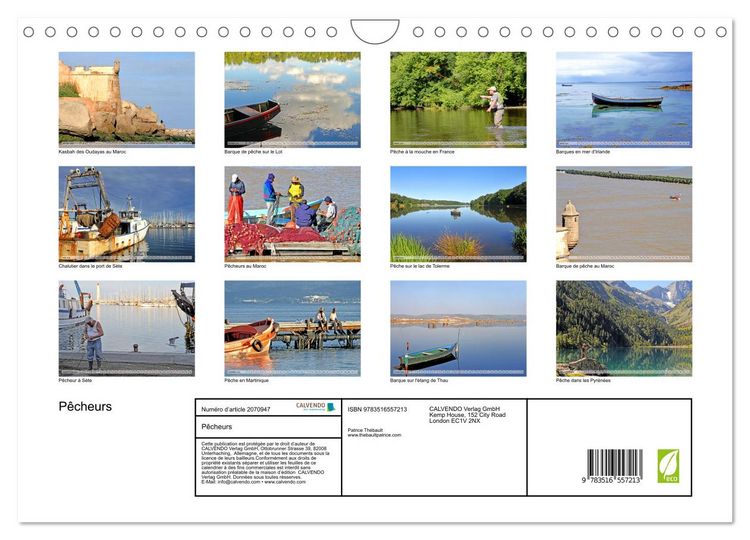 Produktbild: P&ecirc;cheurs (Calendrier mural 2026 DIN A4 vertical), CALVENDO calendrier mensuel