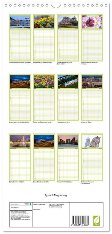 Produktbild: Familienplaner 2027 - Typisch Magdeburg mit 5 Spalten (Wandkalender, 21 x 45 cm) CALVENDO