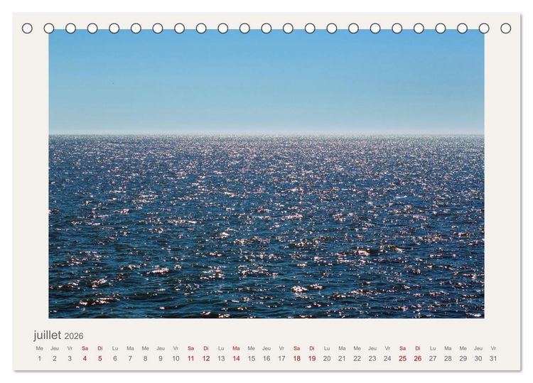 Produktbild: La mer sous le ciel (Calendrier de bureau 2026 DIN A5 vertical), CALVENDO calendrier mensuel