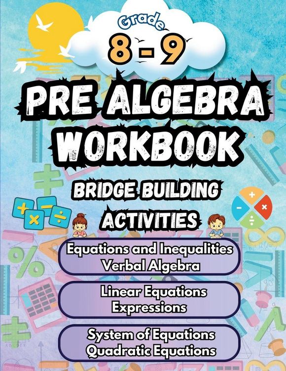 Produktbild: Summer Math Pre Algebra Workbook Grade 8-9 Bridge Building Activities