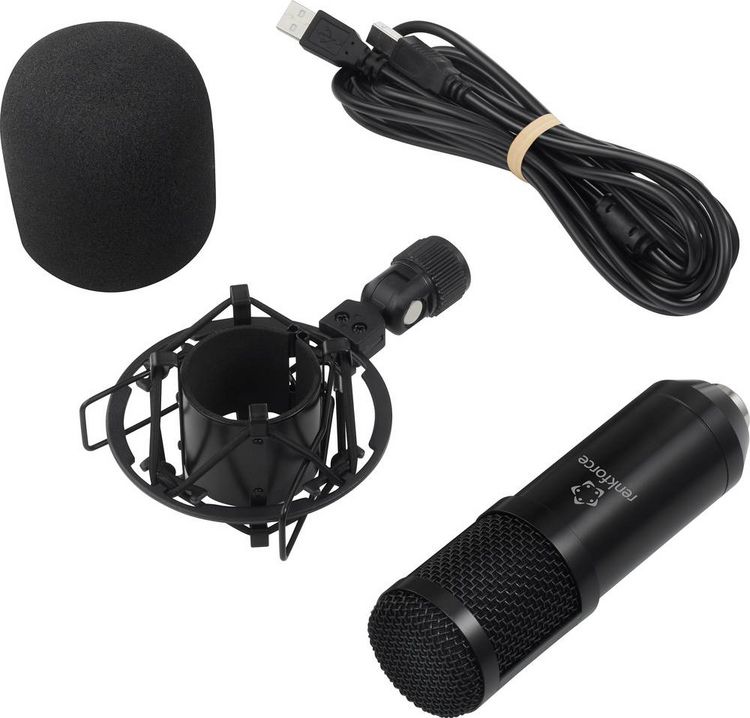 Produktbild: Stand USB-Mikrofon Renkforce RF-MIC-510 &Uuml;bertragungsart (Details):USB inkl. Koffer, inkl Spinne, inkl. Windschutz, inkl. Kabel, inkl. Mikrofoncase