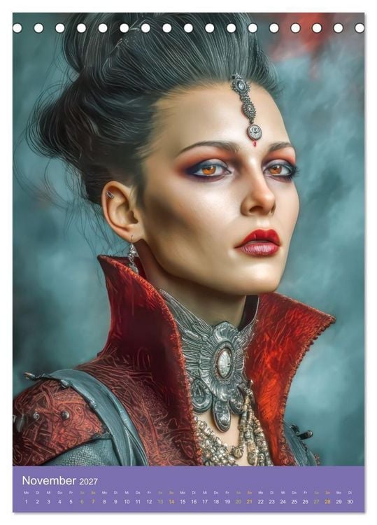 Produktbild: Sinnliche Vampirfrauen - Gef&auml;hrlich verf&uuml;hrerisch (Tischkalender 2027 DIN A5 hoch), CALVENDO Monatskalender