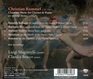 Produktbild: Rummel:Chamber Music For Clarinet & Piano