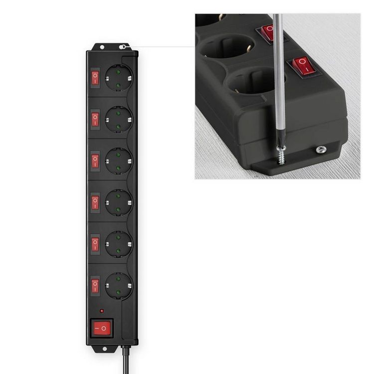 Produktbild: Hama 00223160 Steckdosenleiste mit Schalter Schwarz Schutzkontakt 1St.