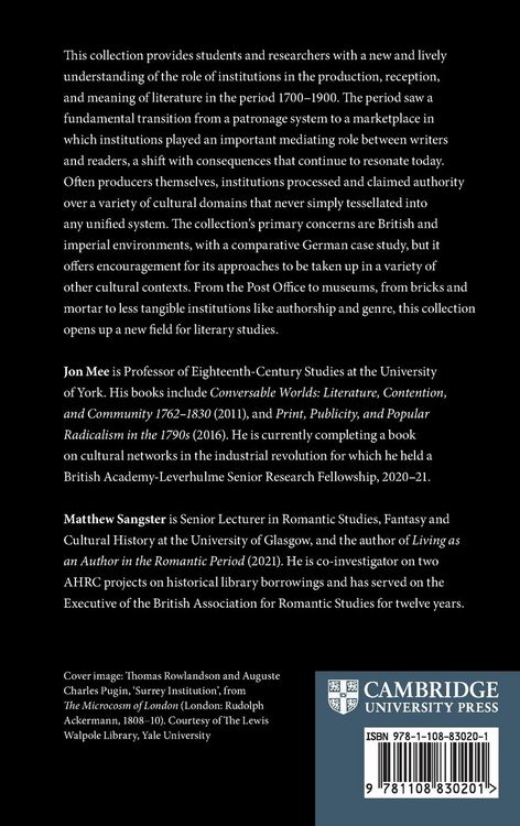 Produktbild: Institutions of Literature, 1700-1900