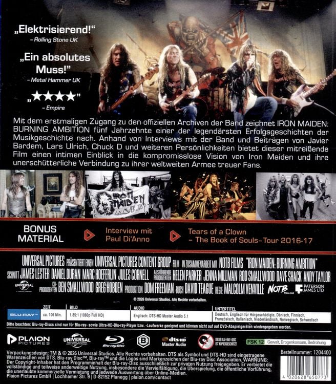 Produktbild: Iron Maiden: Burning Ambition