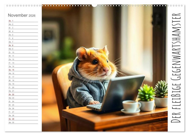 Produktbild: History Hamster - Die Geschichte der Welt in 12 Nagerbildern (Wandkalender 2026 DIN A2 quer), CALVENDO Monatskalender