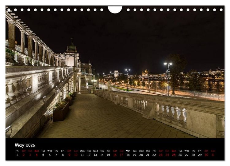 Produktbild: Danube River Nightlights (Wall Calendar 2026 DIN A4 landscape), CALVENDO 12 Month Wall Calendar