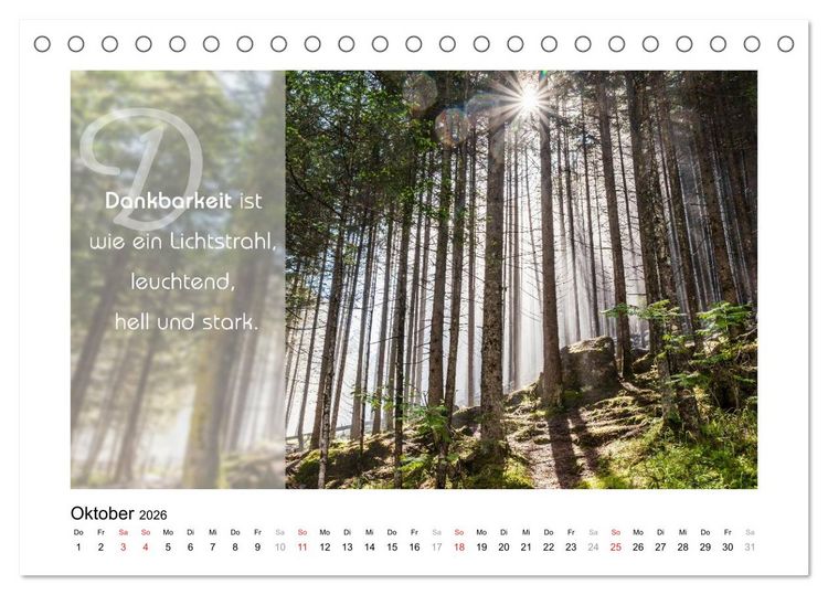 Produktbild: Kraft f&uuml;r Deine Seele (Tischkalender 2026 DIN A5 quer), CALVENDO Monatskalender