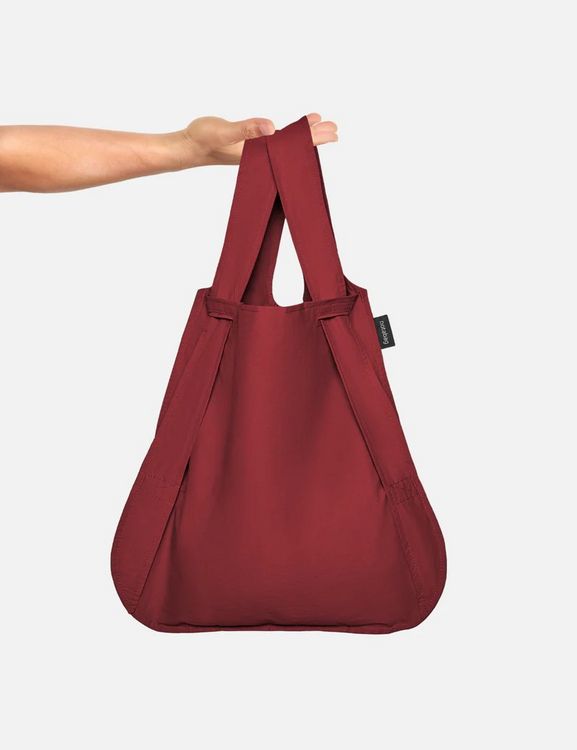 Produktbild: Notabag Original 2in1 Tasche & Rucksack - faltbare Einkaufstasche Backpack Bag - Wine Red